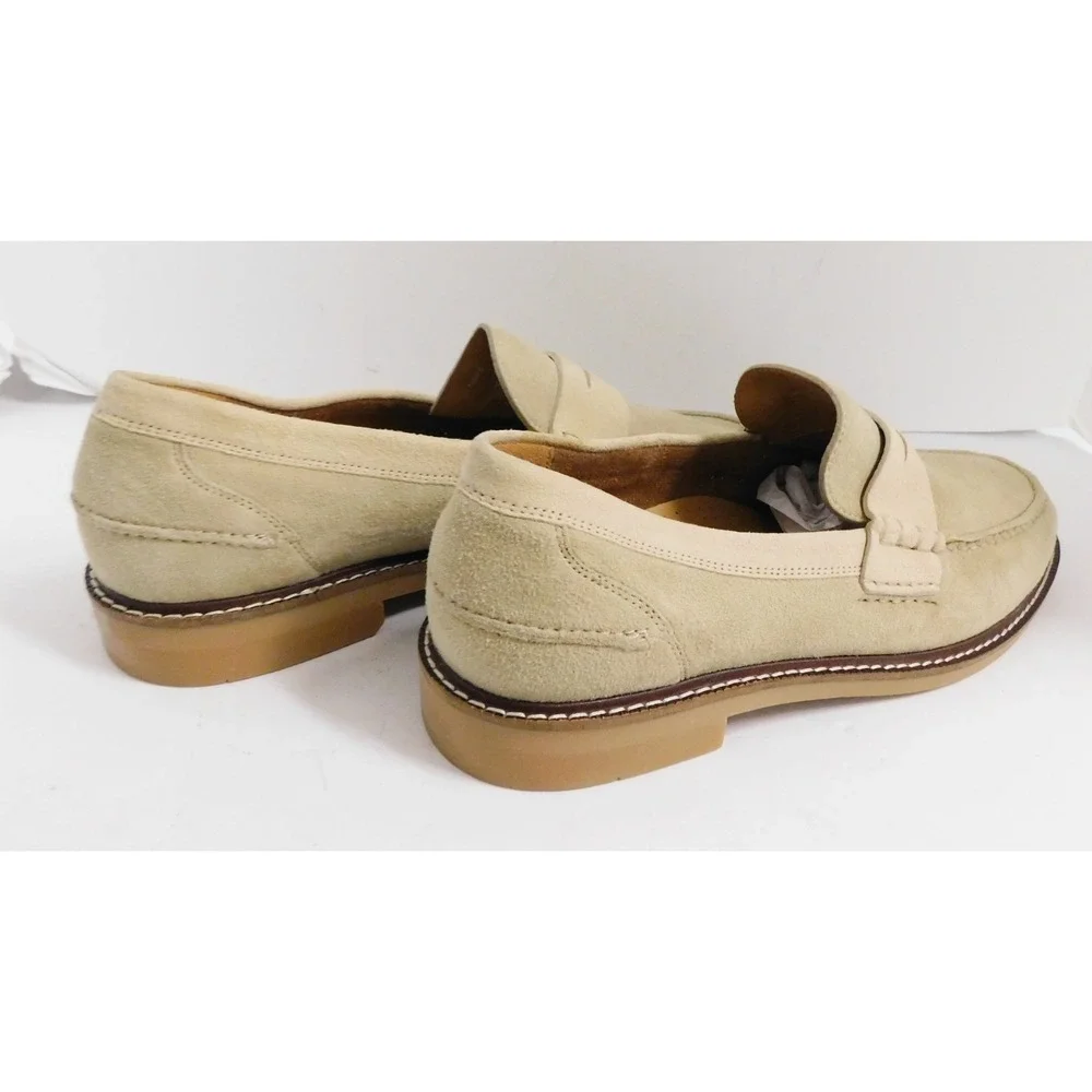 Cole Haan Pinch Penny Loafers Beige Suede Leather $160rt Mens sz 9 M NEW